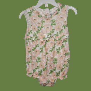 Nichole Miller Pink Florel Onesies with Ruffles size 18 Months